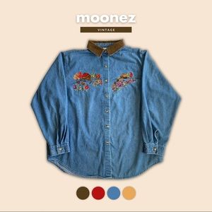 VINTAGE | Grannycore Casual Corner Denim Shirt